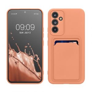 kwmobile Housse Compatible avec Samsung Galaxy A54 5G Coque - Housse de t&eacute;l&eacute;phone avec Compartiment Carte en Silicone - Rose Pamplemousse (SX-Commerce, neuf)