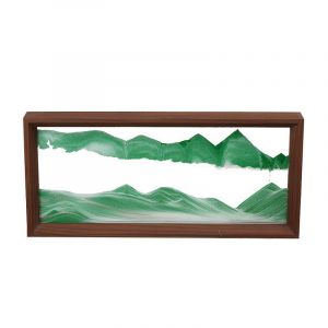 AzureLeap Peinture de Sable 3D Rotative - Art de Sable Sous-Marin Peinture de Sable Fluide Cadeau en Sable D&eacute;coration Sablier en Bois Pour Bureau Salon et Jouets pour Adultes et Enfants [Vert-12] (AzureLeap, neuf)