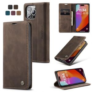 Cracedily Coque pour iPhone 15 Pro Max Pochette 6.70 Pouces, Etui Protection Housse Premium en Cuir PU, Etui &agrave; Rabat Pochette de Portefeuille &Eacute;tui pour iPhone 15 Pro Max Case, Caf&eacute; (Cracedily, neuf)