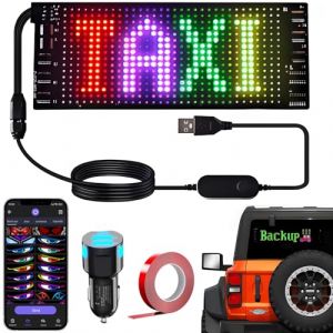 Tableau d'affichage LED flexible, 17 x 7 cm, &eacute;criture RVB programmable via application intelligente Bluetooth, panneau matriciel Devil Eyes Matrix Panel, pour d&eacute;coration de voiture, bar, publicit&eacute; (SanSe Trade, neuf)