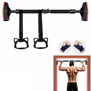 Barre De Tractions,Barre De Traction sans Fixation,Barre Traction Porte,Barre de traction r&eacute;glable de 70 &agrave; 100cm jusqu'&agrave; 200 kg avec dispositif de mise &agrave; niveau et corde de guidage pour musculation (sihuiouzhou, neuf)