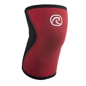 Rehband Genouill&egrave;re de sport de musculation, genouill&egrave;re pour cross-fit & entra&icirc;nement lourd, manche genou en n&eacute;opr&egrave;ne de 5 mm, disponible en plusieurs couleurs et tailles, unisexe, couleur : rouge, (Rehband, neuf)