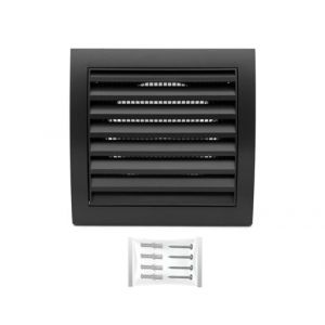 H&C VENT Grille Aeration 150x150mm Ø 100mm Noiravec Moustiquaire │ Evacuation Caches Tuyau Ventilateur│ d'Extraction Ventialtion │ Exterieur Interieur│ Gaine Cache Extracteur d'air VMC │ Climatiseur (H&C Vent, neuf)