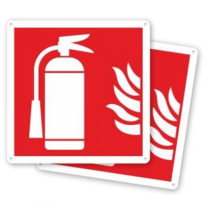 Pubblimania 2 panneaux d'extincteur d'incendie | en aluminium composite 3 mm extérieur-intérieur (Extincteur, 2 unités) (Pubblimania, neuf)