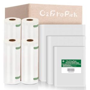 O2frepak 50x15x25cm,50x20x30cm,50x25x33cm et 2Rouleau 20x600cm,2Rouleau 28x600cm Machine Sous Vide Alimentaire,sans BPA et LFGB Sac de Congelation Sous Vide,Compatible Avec n'importe Quelle Scelleuse (O2frepak Direct, neuf)