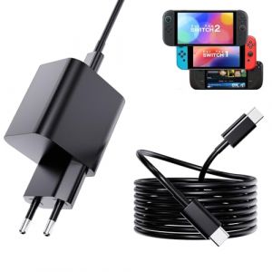 Vanzflow Chargeur USB C 60W pour Nintendo Switch 2/Steam Deck/Nintendo 1/Switch/OLED/Lite &ndash; soutien le mode station d'accueil TV 4K de la Switch, 20V/3A de type C adaptateur secteur &agrave; charge rapide (Vanzflow, neuf)