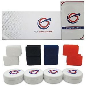 OGS – Exerciseur de mâchoire pour homme et femme | Exerciseur de mâchoire en silicone de qualité alimentaire sans BPA | Affine, tonifie et définit les muscles de la mâchoire et du visage | 4 niveaux (OG Sourcing Limited, neuf)