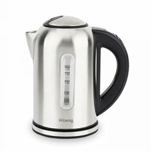 H.Koenig Bouilloire &eacute;lectrique programmable 1,7 L BOE50 Inox, Adaptable Thermostat r&eacute;glable 40-100&deg;C, Compacte, Ebullition rapide, Compacte, Maintien au chaud, 220W (H.Koenig, neuf)