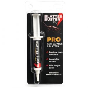 Blattes Buster &ndash; Gel Anti-Cafards Puissant 10g &ndash; Insecticide App&acirc;t Int&eacute;rieur &ndash; Efficace contre Blattes Germaniques & Orientales &ndash; Longue Dur&eacute;e & Application Cibl&eacute;e Fissures/Crevasses (Parasitox, neuf)