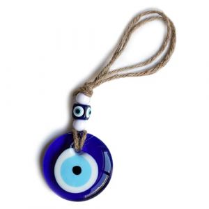 ShanBye Mauvais &OElig;il Suspendu,5 cm Pendentif Mauvais &OElig;il Bleu en Verre Suspendu pour Voiture Ornement de R&eacute;troviseur Int&eacute;rieur Amulette Turque Grecque Porte-Bonheur pour Bonne Chance et Protection (ShanBye, neuf)