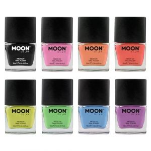Moon Glow Vernis &agrave; ongles UV n&eacute;on &ndash; Vernis &agrave; ongles n&eacute;on brillant &ndash; Brille sous les rayons UV, Orange, 10 ml (lot de 8) (NeonBeauty, neuf)