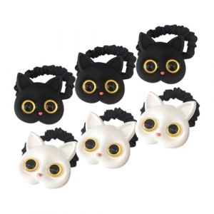 Hohopeti Lot De 6 &Eacute;lastiques &agrave; Cheveux Fins Pour Filles Noirs Et Blancs Accessoires Coiffure Chignon Chat Anneaux &agrave; Cheveux Polyvalents Pour Diff&eacute;rents Types De Cheveux (Orcchid, neuf)