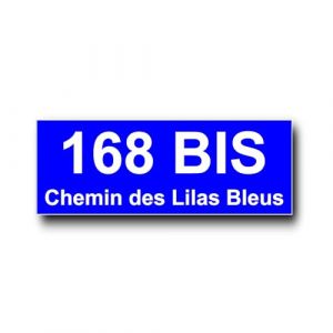 Plaque Boite aux Lettre Personnalisable - 12 Cm x 5 Cm - Num&eacute;ro de Maison et Adresse - Grav&eacute;e et Personnalis&eacute;e pour Plaque de Rue - Chiffre Maison - Ext&eacute;rieur - Autocollant (Bleu) (France-gravures, neuf)