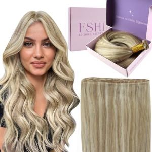 Fshine Génie Tissage Extension Cheveux Naturel 45cm 50g Blond Cendré Highlighted Blond Doré Tissage Bresilien Extension Double Trame Tissage Cheveux Naturels Couleur 16P22 (Fshine Hair Eu, neuf)