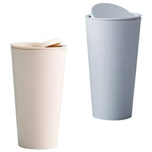 LWZko 2 Pièces Poubelle de Voiture, poubelle voiture avec Couvercle, Plastique Portable Étanches Mini, pour l'Intérieur Voiture,Bureau, Maison (Rose, Bleu) (LWZko, neuf)