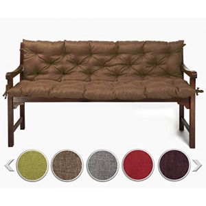 sunnypillow Coussin pour Banc de Jardin 140 x 50 x 50 cm - Matelas Exterieur, Interieur - Coussins Assise & Dossier Souples - Confortable Coussins pour terrasse, Balcon, Banquette - Brun (Globix24, neuf)