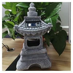 Lanterne solaire ext&eacute;rieure japonaise, lampe de jardin solaire zen japonais, lanterne de pagode, lampe de statue de jardin solaire, r&eacute;sistant au gel,Bleu (Uziqueif home decoration, neuf)