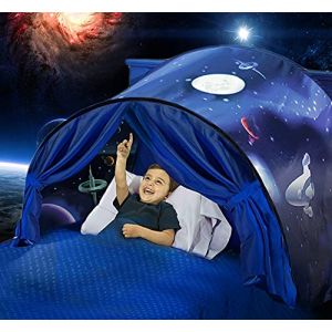 Tentes de lit Fantasy Fun Pliable Pop up Outdoor Indoor Dream Twin Size pour garçons et Filles, Tentes de Jeu pour Enfants, Cadeaux d'anniversaire (Espace) (XDMTradingLTD, neuf)