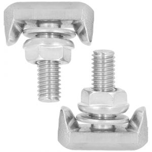 GisWell Lot de 2 vis en T de voiture - Bornes de batterie en T en acier inoxydable - Vis M6 pour batterie de voiture - Convient pour voiture - Inoxydable - Haute r&eacute;sistance (argent&eacute;) (WeiPingJiaCheng, neuf)