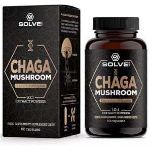 Solve Labs® ● Capsules de champignon chaga sibérien de qualité supérieure ● 10% de bêta-D-glucanes ● Extrait 10:1 ● Sans agents de remplissage ni additifs ● 60 capsules ● 1 Mois D'Approvisionnement (The Good Weather Co, neuf)
