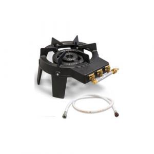 INTEC - Rechaud &agrave; gaz en Fonte 4 Pieds 2 bruleurs + Tuyau gaz &agrave; vissable 1.50m (Univers Du Pro, neuf)