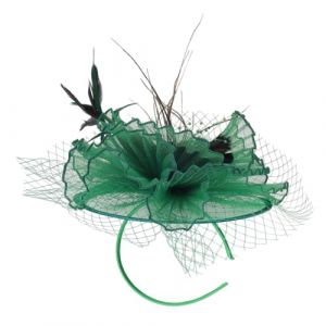 Beavorty chapeau de thé voile de mariée chapeau de fête chapeaux de queue de cheval pour les femmes festival bandeau plume bandeau de thé bandeau de fascinateur de mariée plume artificielle (T Innovation·HX, neuf)