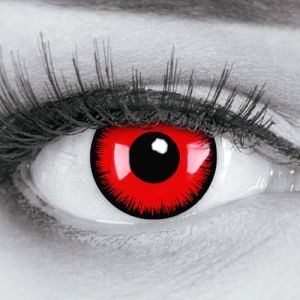 Lentilles couleur rouge noir - vampire red lunatic Pour Halloween, Shrovetide, Carnaval + étuis à lentilles de contact I 1 paire (2 pièces) I sans correction I 0,00 Dioptries MERALENS (MeralenS, neuf)