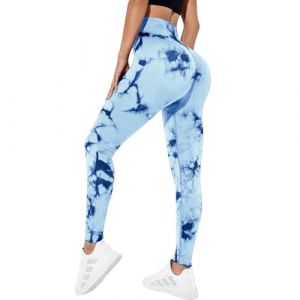 Legging de Sport Femme Anti Cellulite Leggings Push Up Pantalon Yoga Taille Haute Elastique Sexy Butt Lift Pantalon de Compression sans Couture Sport Fitness Jogging (Tinghi fr, neuf)