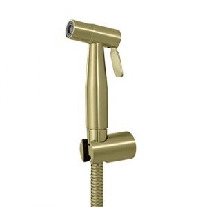 Ksunun Kit Bidet WC avec Douchette - Pulvérisateur de Bidet à Main en Laiton - Pomme de Douche Toilette avec Tuyau et Support Kit Douchette WC Mural, pour l'hygiène Personnelle,Brushed Gold (DeGuMen, neuf)