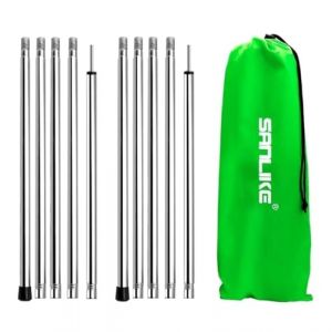 SANLIKE Poteaux de Tente Telescopique Camping en Acier Inoxydable 2M, B&acirc;tons de Tente Pliants Camping et Famille, Lot de 2 Tige R&eacute;glables Arceaux de Tente M&acirc;t de Tente Poteau de Remplaceme (Komclub store, neuf)