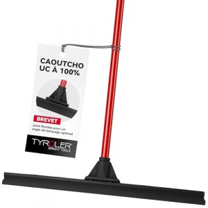 Tyroler Balai Raclette Sol Extérieur Terrasse | Tête de 60 cm 100% Caoutchouc | 4 Parties de 140 cm de Long | Idéal pour Toutes Les Surfaces | Raclette Douche Sol | Raclette Sol Professionnelle (Tyroler Bright Tools, neuf)
