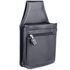 SWISSONA Portefeuille Serveur - Sacoche Noir - 14.5 x 24.5 cm - Porte Monnaie Euros pour Serveuse - Porte Billets avec Poche séparée, Bloc Note et Porte Stylo - Solide et Facile à Nettoyer. (SX-Commerce, neuf)