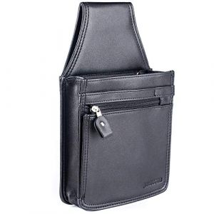 SWISSONA Portefeuille Serveur - Sacoche Noir - 14.5 x 24.5 cm - Porte Monnaie Euros pour Serveuse - Porte Billets avec Poche séparée, Bloc Note et Porte Stylo - Solide et Facile à Nettoyer. (Königstein Direkt, neuf)