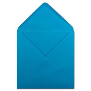 Colours-4-you Lot de 25 enveloppes carrées Bleu azur - 15,5 x 15,5 cm - 100 g/m² - Avec fermeture humide (Glüxx-Agent GmbH, neuf)