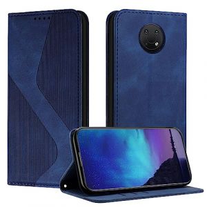 Fatcatparadise Coque pour Nokia G10/G20/G30/Nokia 6.3, Coque Nokia G10/G20/G30/Nokia 6.3, Housse en Cuir PU Portefeuille Rabat Clapet Case Porte Carte Magn&eacute;tique Etui de Protection Flip Case (Bleu) (Oldwen, neuf)