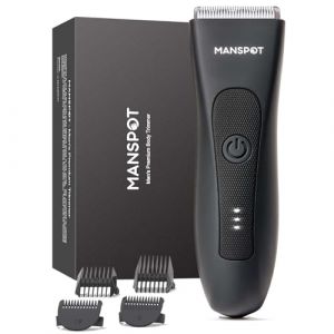 MANSPOT Tondeuse Corps Homme, Tondeuse Intime Homme &Eacute;tanche IPX7 Wet & Dry, Rasoir Electriques avec Lame en C&eacute;ramique Hypoallerg&eacute;nique, Rasoir Corps pour Aisselles, Corps, Partie Intimes (LANGZ EU, neuf)