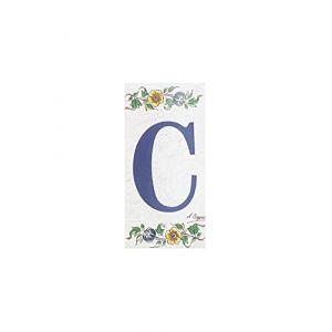 Grenadine Boutique - Lettre de Porte Alphabet en Céramique Thème Moustier - Lettre C (✅FR GRENADINE BOUTIQUE✅, neuf)