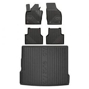 MOTOS Kit de tapis de voiture et de tapis de coffre en caoutchouc pour Audi Q3 I 2011-2018 Améliorez votre confort de voyage avec tapis antidérapant voiture 3D- Tapis de sol voiture tous temps, protec (MOTOS EU, neuf)