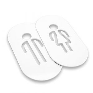 DOJA Barcelona | Plaque WC | Pack 2 Panneau Toilette 1 Homme+1 Femme | 160 X 80mm | en M&eacute;thacrylate | Panneau WC | Accessoires Toilettes WC | pour Meuble WC, Salle de Bain et WC, Decoration Toilette (DOJA Barcelona, neuf)