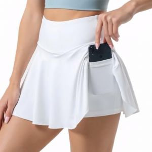Neteson Jupe de Tennis Femme avec Short Pliss&eacute;e Poche 2 en 1 Jupe de Golf Mini Skorts Skirt Athl&eacute;tique Pantskirts Sports Skirt pour Entra&icirc;nement Yoga Gym Dance Running Activewear (Boha Wu, neuf)