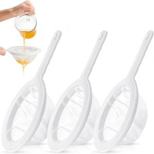 3 Pcs Passette Cuisine, 100/200/400 Mailles Tamis Filtre, Filtre à Tamis Fin, Tamis De Cuisine à Mailles Fines, Passoire Mailles Avecpoignée, pour Jus, Lait, Café, Lait de Soja (Rfervgauk, neuf)