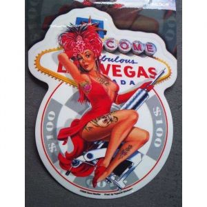 hotrodspirit - Sticker pin up Chapeau Plume Tattoo Las Vegas Autocollant (rocknrollshop, neuf)