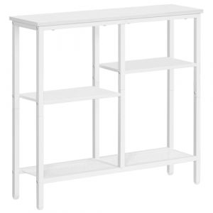 HOOBRO Table Console, Table d’Appoint, Bout de Canapé, Table d’Entrée Industrielle à 4 Niveaux, pour entrée, Salon, Couloir, Blanc EWW79XG01 (HOOBRO FR, neuf)