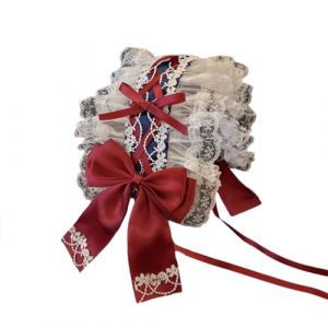 Épingle à cheveux en dentelle avec nœud pour femme - Accessoire élégant - Bordure délicate - Coiffe pour cosplay ou costume de femme de chambre (Chizisx, neuf)