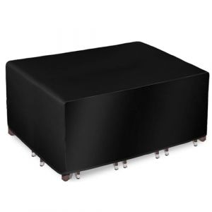 AOFOAE B&acirc;che Salon de Jardin Exterieur 170x140x85cm/LxWxH Housse de Table Jardin Rectangulaire,Anti-UV 600D Tissu Oxford pour Table Chaise Set R&eacute;sistante aux Intemp&eacute;ries et aux D&eacute;chirures Bache (muyusm, neuf)