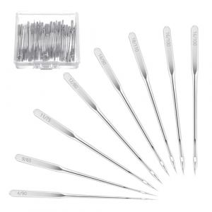 Aiguilles de machine &agrave; coudre,80pcs Aiguilles Universelles avec Bo&icirc;te en Plastique,6 Tailles 65/9 75/11 80/12 90/14 100/16 110/18,pour Singer, Brother, Janome (ANBISEN, neuf)