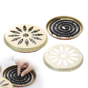 Bobine de Moustique,Support Bobine Moustique,2 Pièces Acier Inoxydable Boîte à Spirales Anti-Moustiques, Spirale Anti Moustique Rond Brûleur D'encens, pour Maison, Jardin, Camping, Les Voyages (UAB WSVLKE LT, neuf)