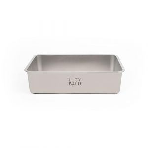 LucyBalu Hop-in Litière pour chat en acier inoxydable sans odeur | Grande litière pour chat en acier inoxydable | Litière ouverte pour l'entrée par le haut | Hop-in WC sans couvercle | WC pour chat | (LucyBalu, neuf)