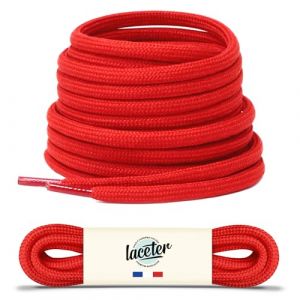 Laceter Lacets Ronds Épais 4mm pour Bottes, Dr Martens, Chaussures de Sécurité, Randonnée, Outdoor, Travail - Robustes, Durables - Fabriqués en Europe Haute Résistance - Rouge piment, 75 cm (Lace'ter, neuf)