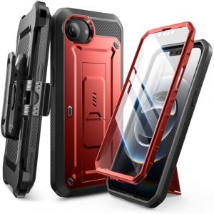 SUPCASE Coque pour iPhone 16e avec Protecteur d'Ecran (UB Pro), [Support Pliable et Clip Ceinture Int&eacute;gr&eacute;s] [Protection Qualit&eacute; Militaire] Coque Int&eacute;grale pour iPhone 16e 6,1'' 2025, Rouge (SUPCASE & i-Blason Store, neuf)